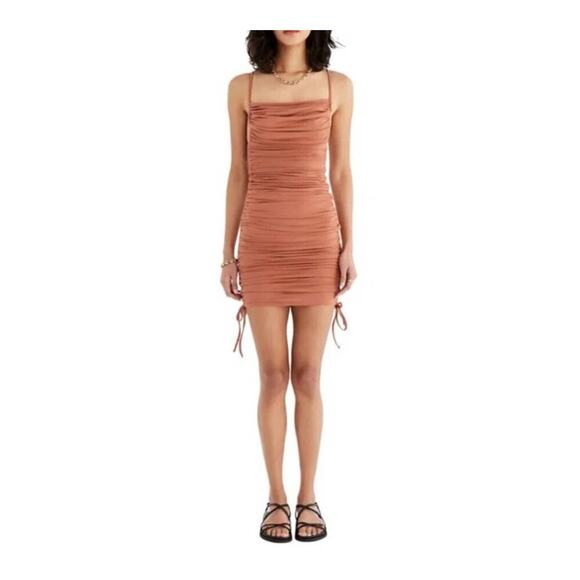 NWT RUMER Paige Mini Dress In Amber Size Medium - Picture 1 of 9